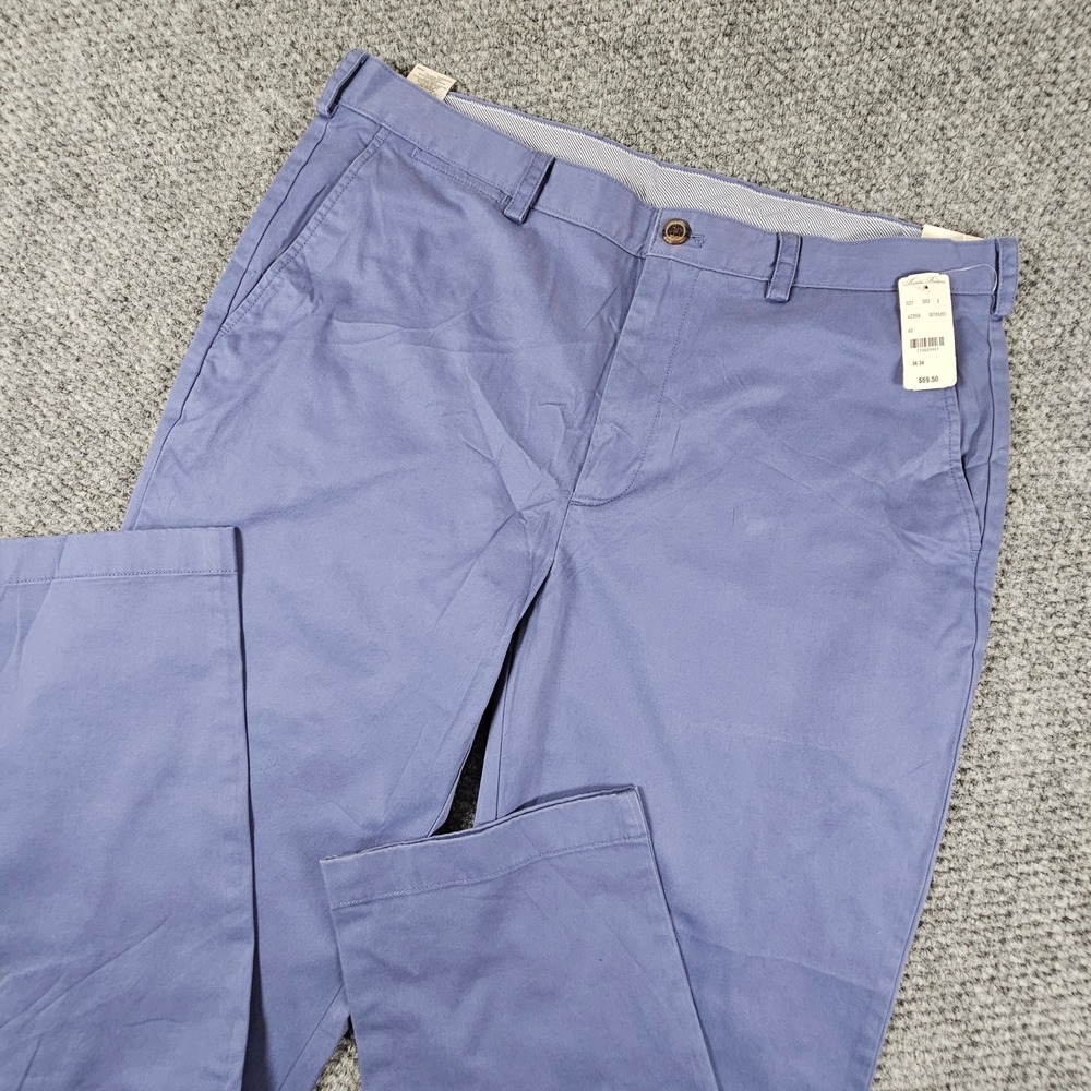 Brooks Brothers Clark Fit Chinos Mens 38x34 Blue Cotton Twill Pants NWT read